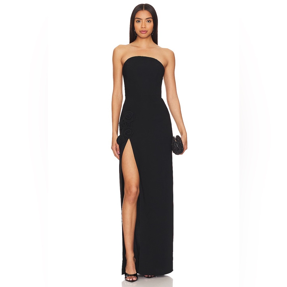 Amanda Uprichard x Revolve Black Strapless Dress